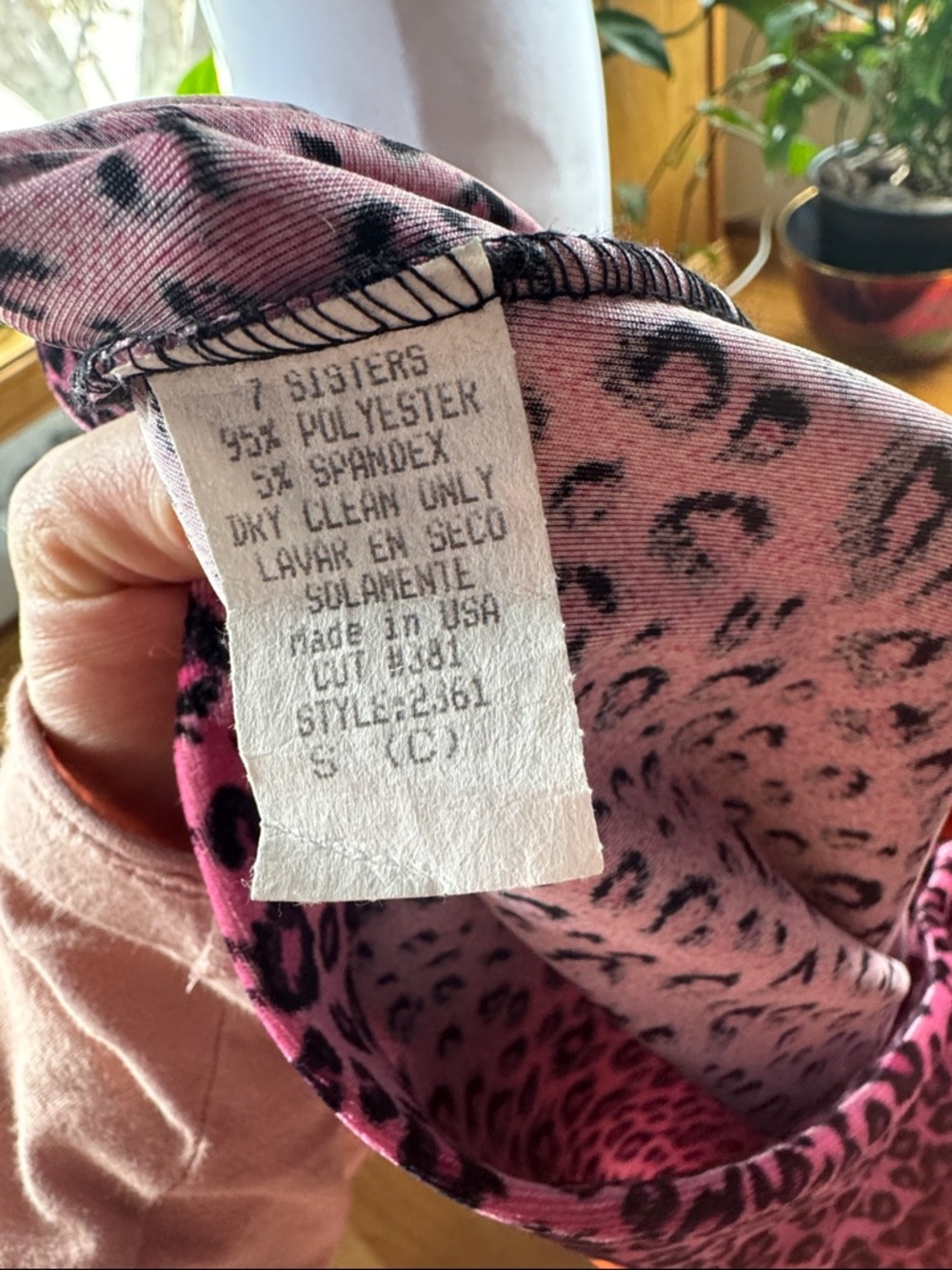 π VTG Seven Sisters Pink Leopard Velvet Matching Set - Made in USA - Picture 6 of 9